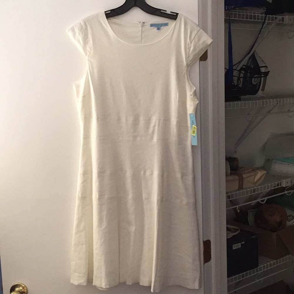White Linen Dress 12 Antonio Melani. New!
